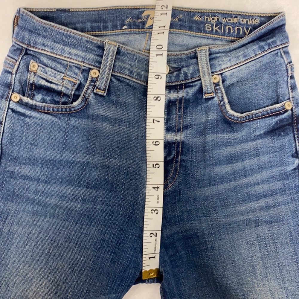 7fam High waist ankle skinny fit denim jeans sz 24 - Picture 3 of 7